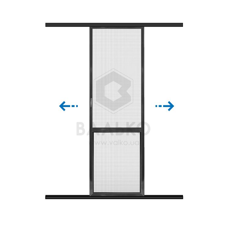Москітні сітки Дверна – слайдер антрацит