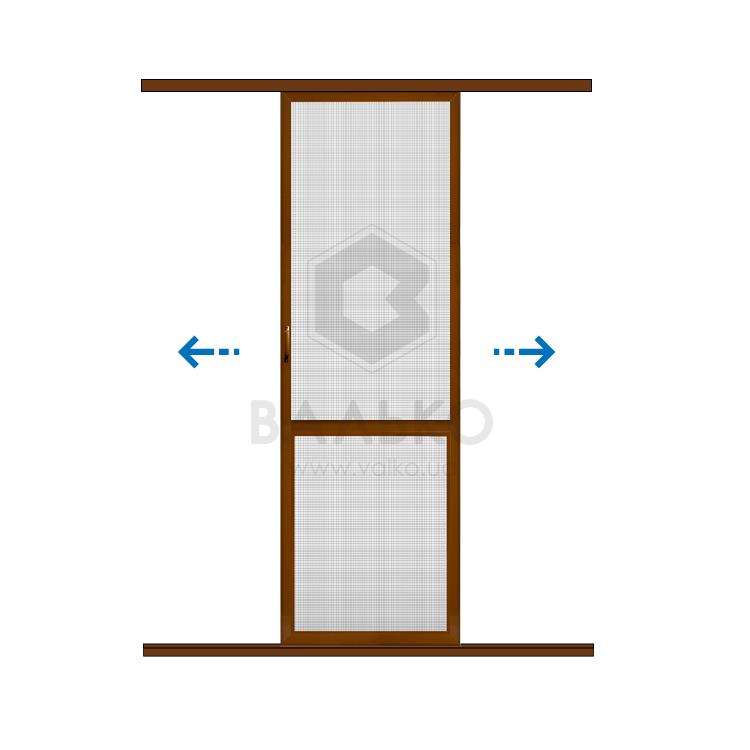 Москітні сітки Дверна – слайдер світло-коричнева